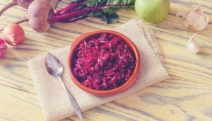 Tasty beetroot coleslaw is another way to eat this healthy vegetable