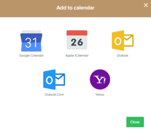 Shows the choices of calendars available